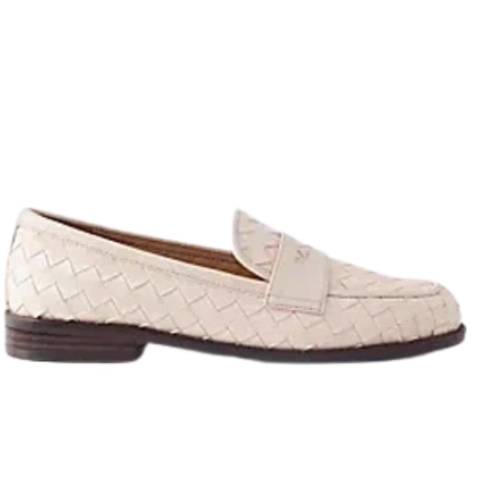Ann Taylor Women's Cream Neutral Quite Luxury Chic Woven Leather Loafers 7.5
